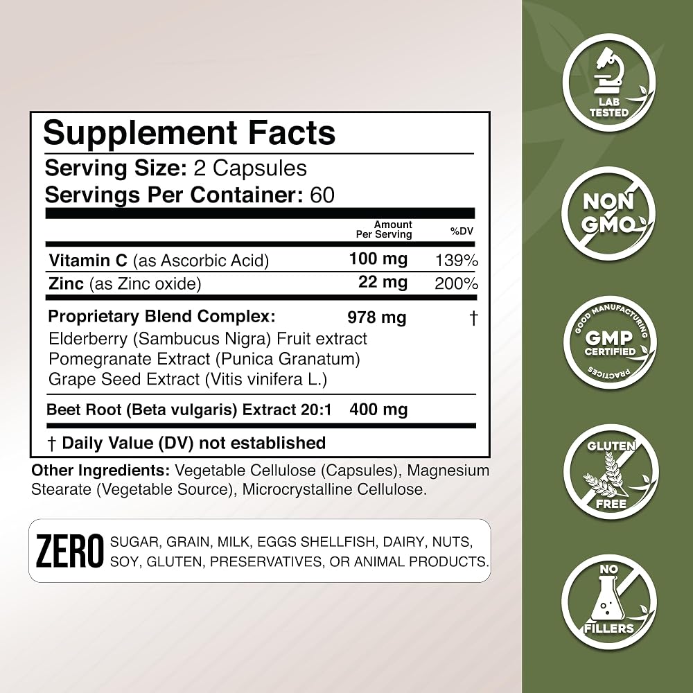 Gade Nutrition Beet Root Capsules Concentrated - 120 Count - image 4