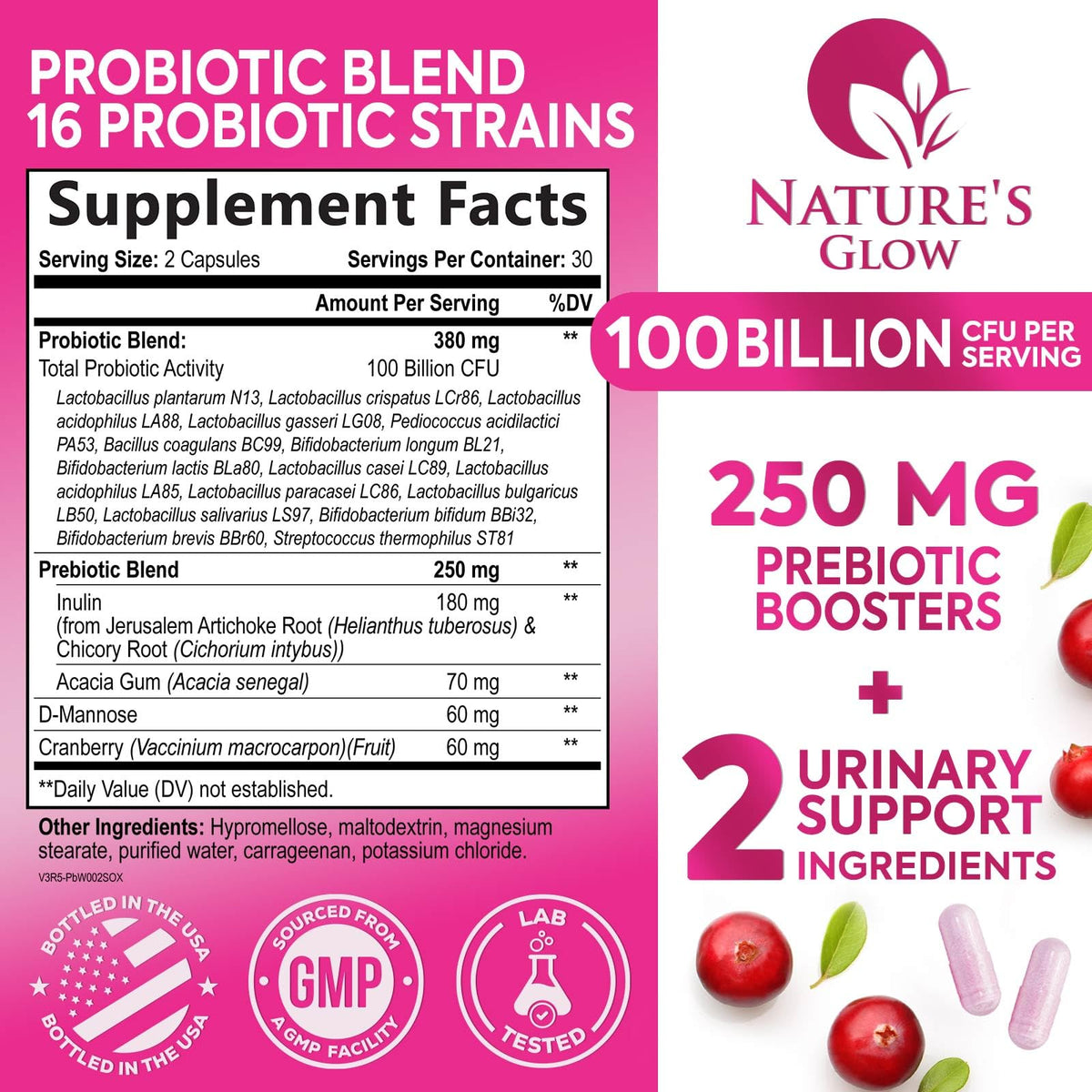 Nature's Glow Probiotics for Women - 100 Billion CFU - Advanced PH