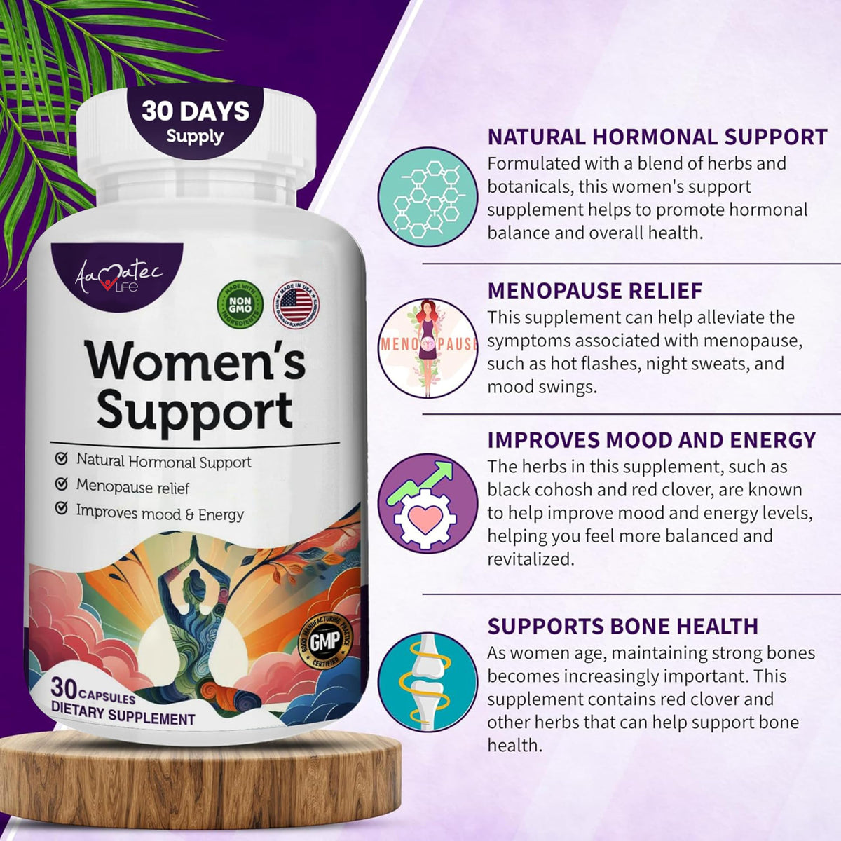 AAMATEC LIFE Women's Support Supplement Menopause - 60 Capsules - image 2