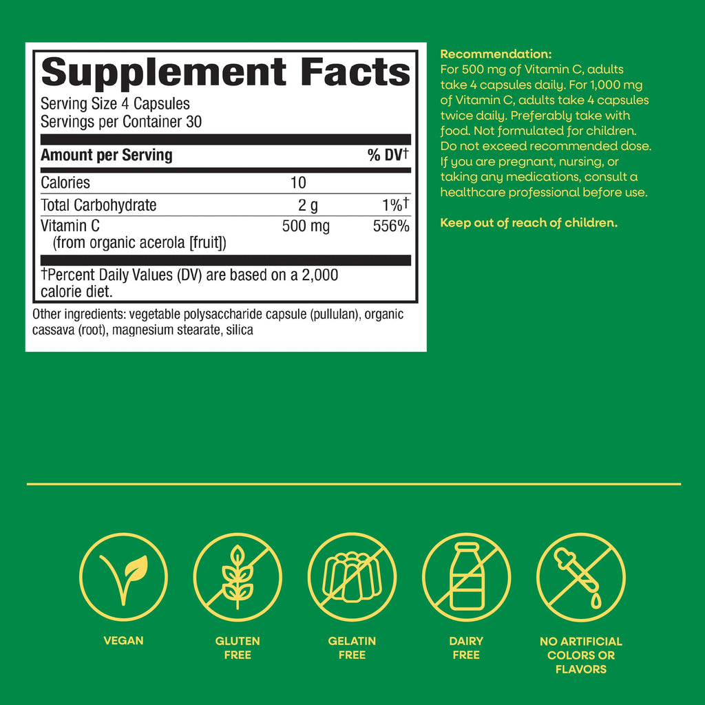 Nature's Way Alive! Vitamin C Capsules with Organic Acerola Cherry - image 6
