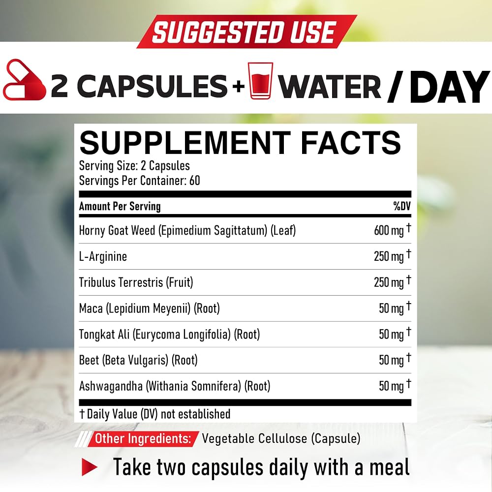 DEDICAD 7-in-1 Ultra Test Support with Tribulus & Maca - 120 Capsules - image 6