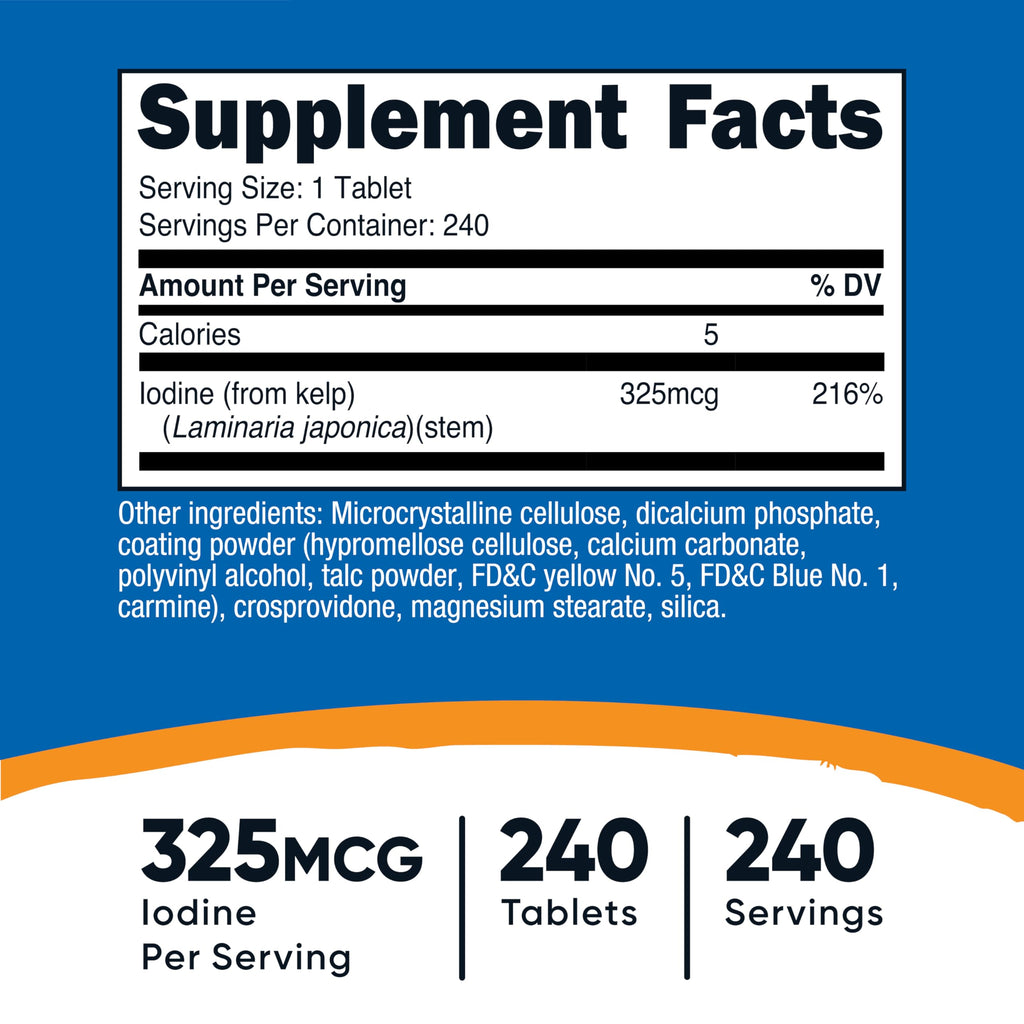 Nutricost Kelp Tablets 325mcg Iodine - 240 Tablets - image 2