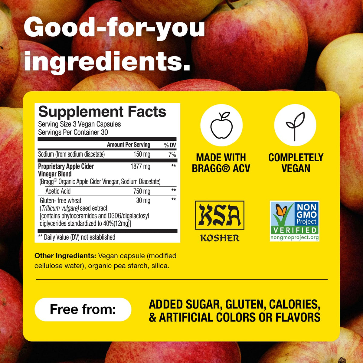 BRAGG Renew Apple Cider Vinegar Capsules with Phytoceramides - 90 Capsules - image 4