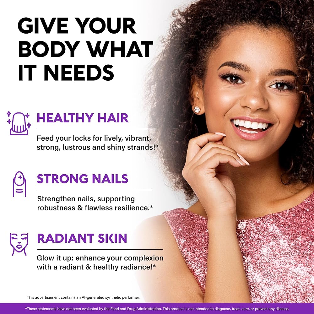 NUTRAHARMONY Biotin Gummies with Collagen - Hair Growth Support Skin