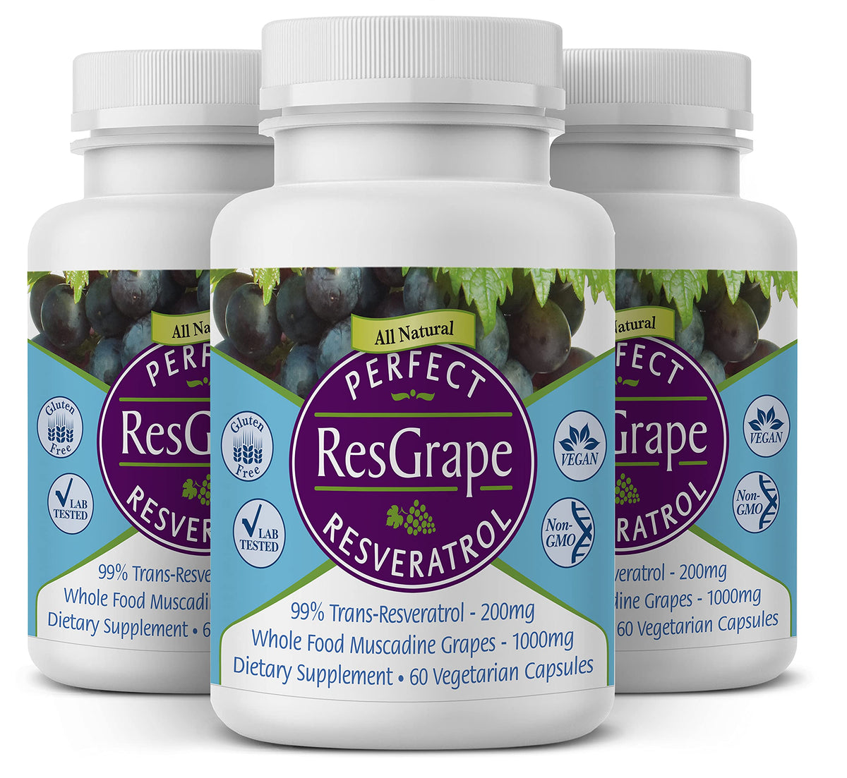 Perfect ResGrape - 99% Trans-Resveratrol & Organic Muscadine Grape