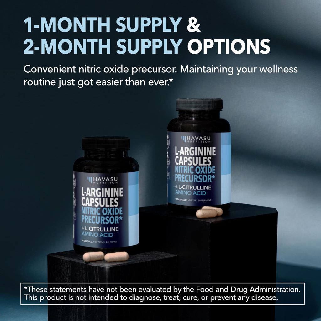 HAVASU NUTRITION L-Arginine Nitric Oxide Supplement Capsules