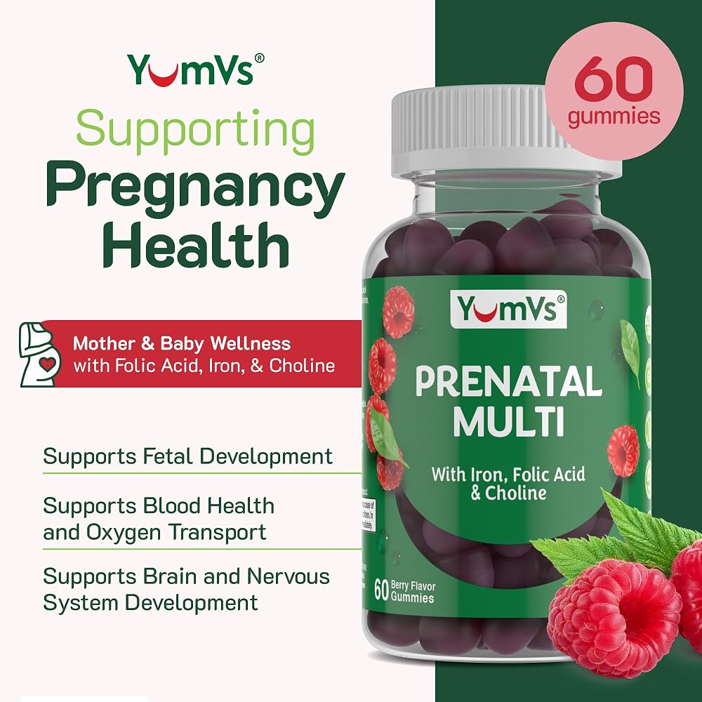 YUM-V'S Prenatal Gummies for Women with Folic Acid & Iron - 60 Count - image 2