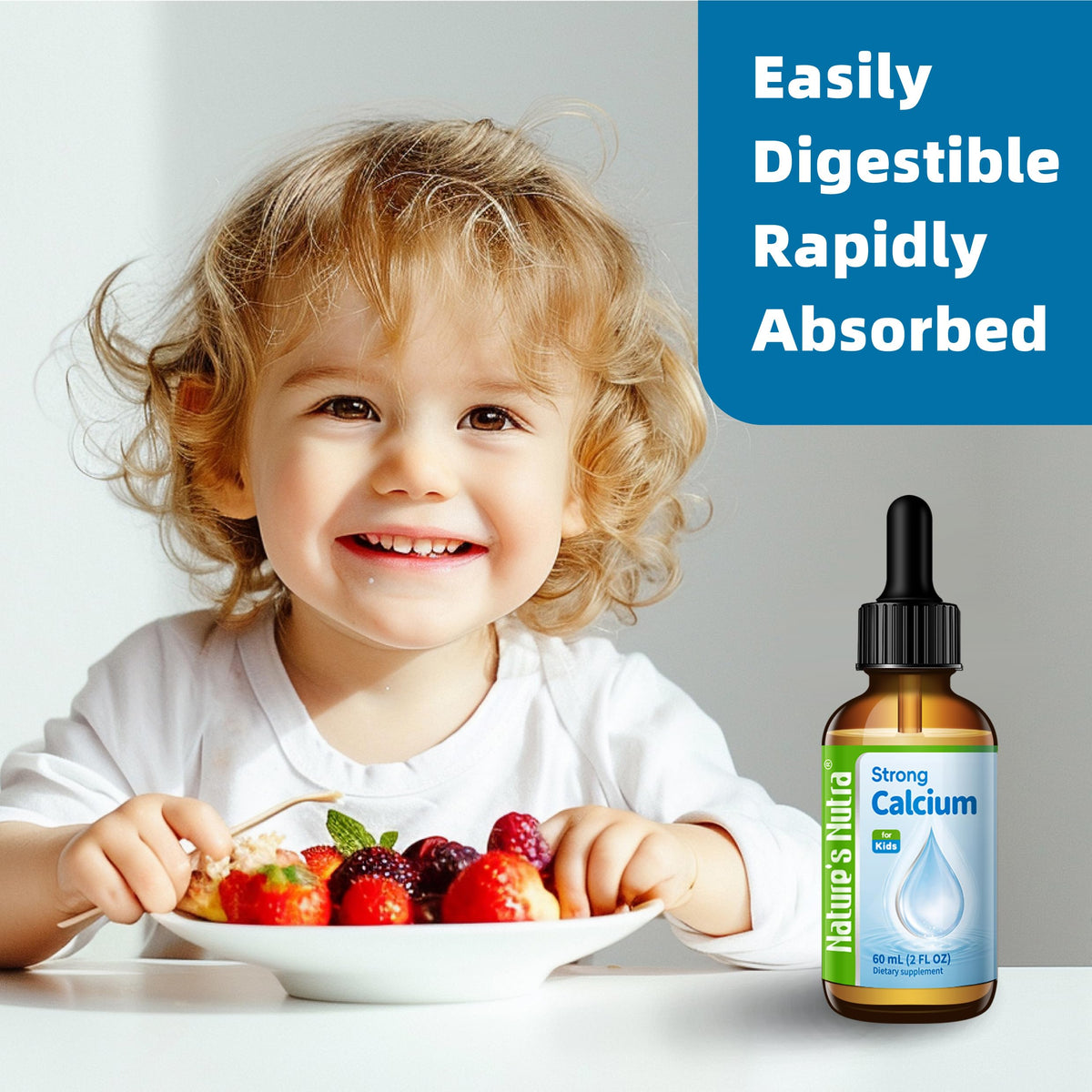 Nature's Nutra Strong Calcium with K2 Liquid Drops - 2 Fl Oz - image 3