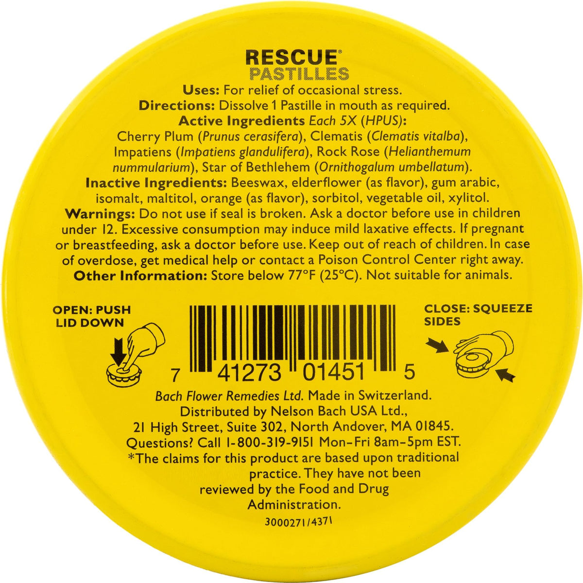RESCUE Pastilles Orange & Elderflower Stress Relief Lozenges - 35 Count - image 2
