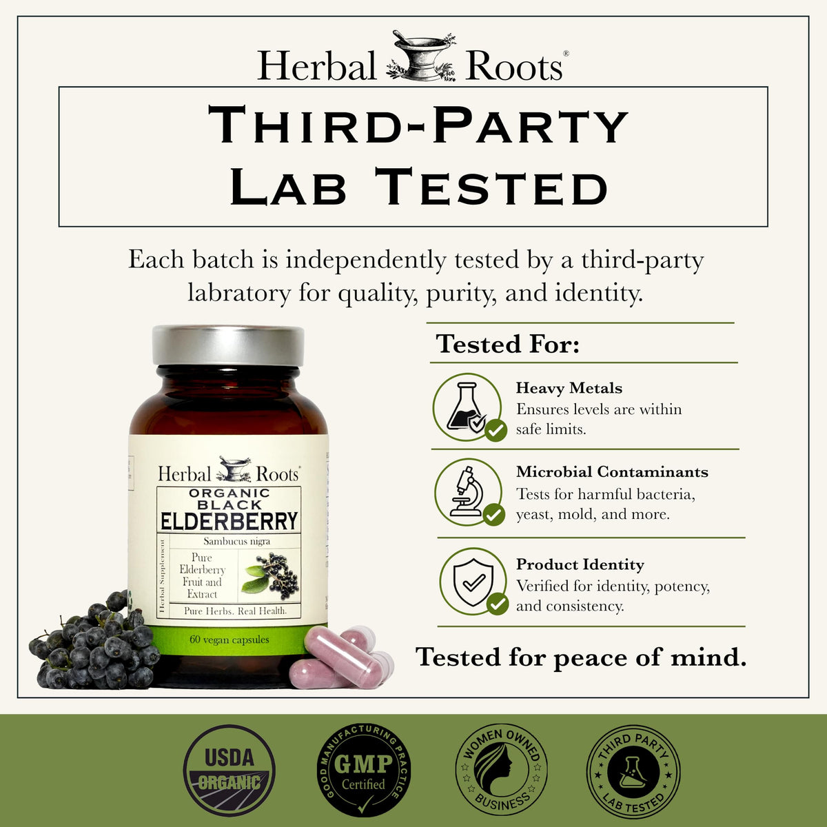 Herbal Roots Organic Black Elderberry Capsules Immune Support - image 5