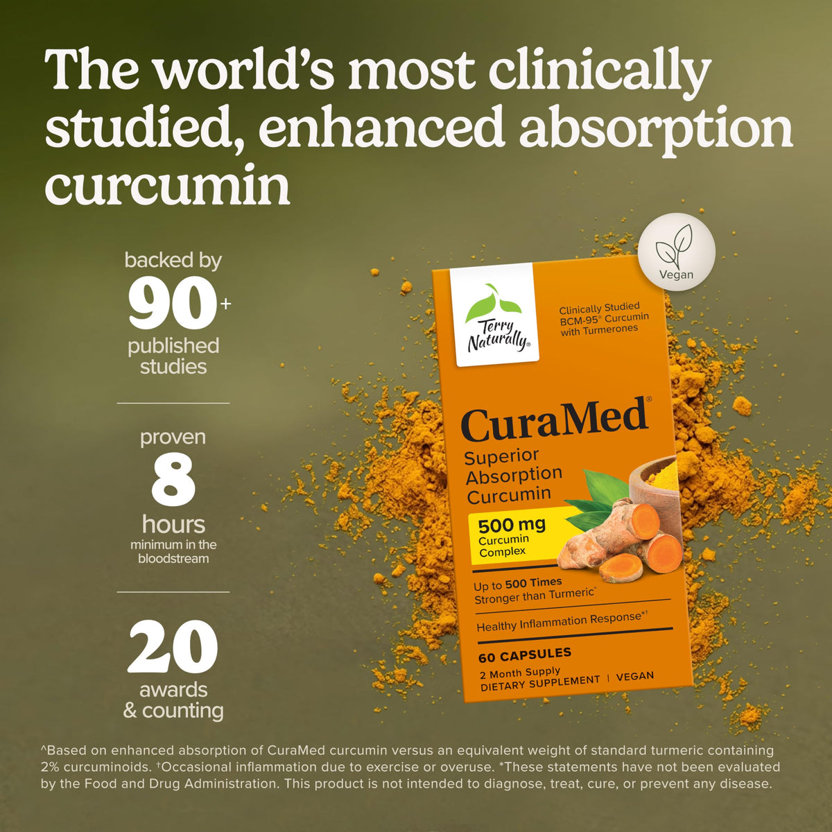 Terry Naturally CuraMed 500mg Curcumin Capsules - 60 Count - image 3
