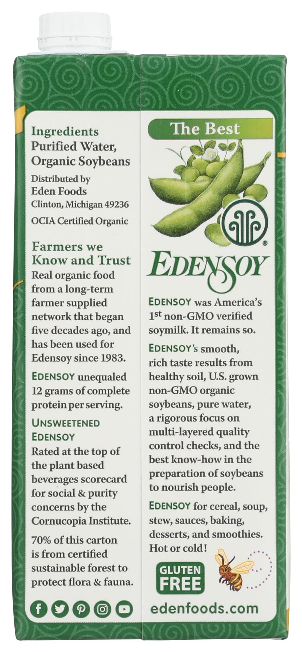 Edensoy Unsweetened Organic Soymilk Non-GMO - 32 fl oz - image 4