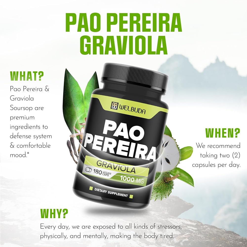 WELBUDA Pao Pereira & Graviola Immune Support - 180 Capsules - image 5