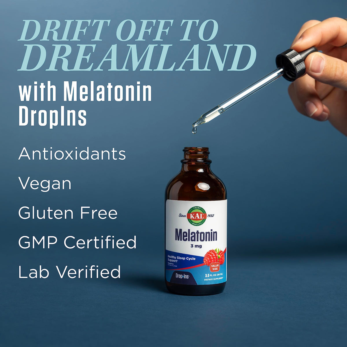 KAL Melatonin 3mg DropIns Sleep Aid - 3 fl oz - image 3