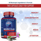 healblend Neuro Plus Brain & Focus Formula - Nootropic Brain Booster