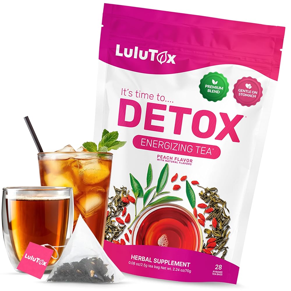 LULUTOX Detox Tea Herbal Blend with Dandelion and Ginseng - 28 Servings