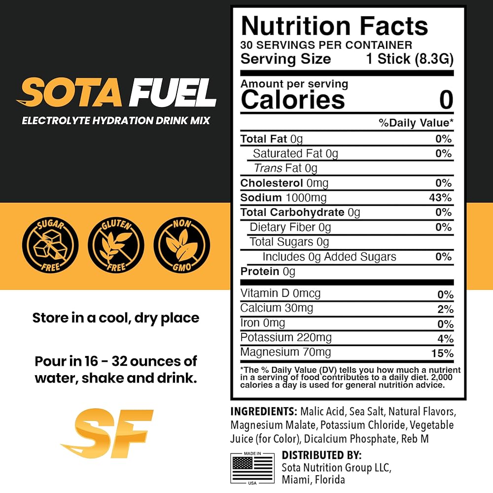 Sota Fuel Performance Hydration Electrolyte Powder Orange Mango - 30 Count - image 4