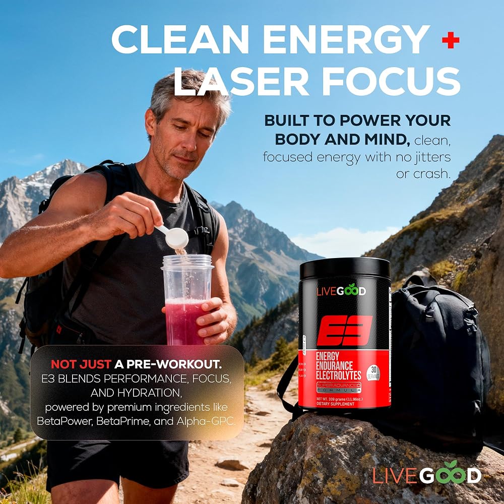 LIVEGOOD E3 Preworkout Powder with BCAA and EAAs - 30 Servings - image 7