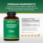 Life's Fortune Liposomal Vitamin C 2100 mg Immune Support - 180 Capsules - image 9