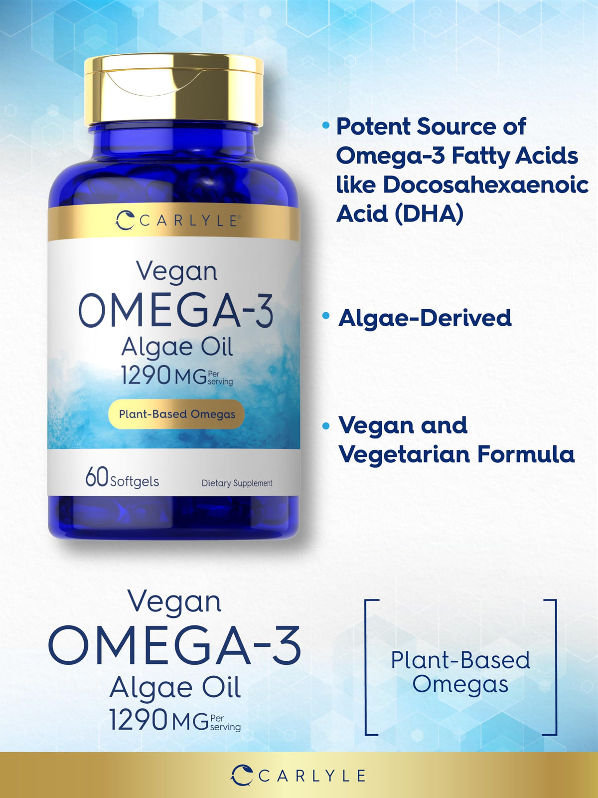Carlyle Vegan Omega-3 Supplement 1290 mg - 60 Softgels - image 4