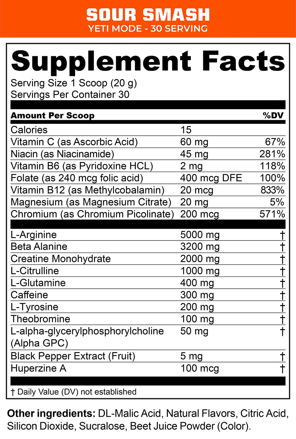 MTN OPS Yeti Mode Pre-Workout Powder - Explosive High-Stimulant