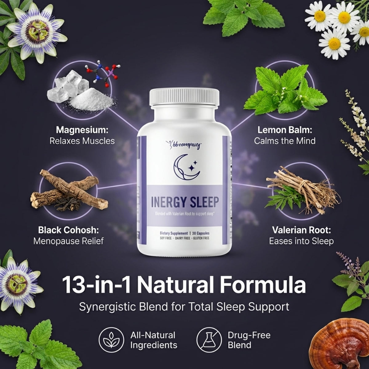 BB Company inergySLEEP Natural Sleep Supplement - 30 Capsules - image 4