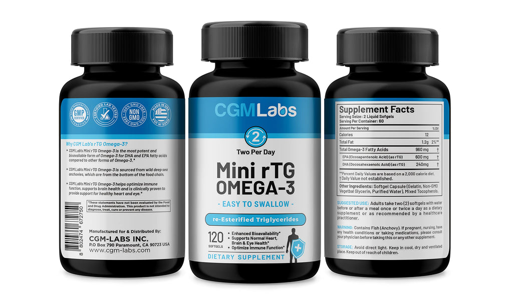 CGMLABS rTG Omega-3 Fish Oil 960mg EPA DHA - 120 Softgels - image 6