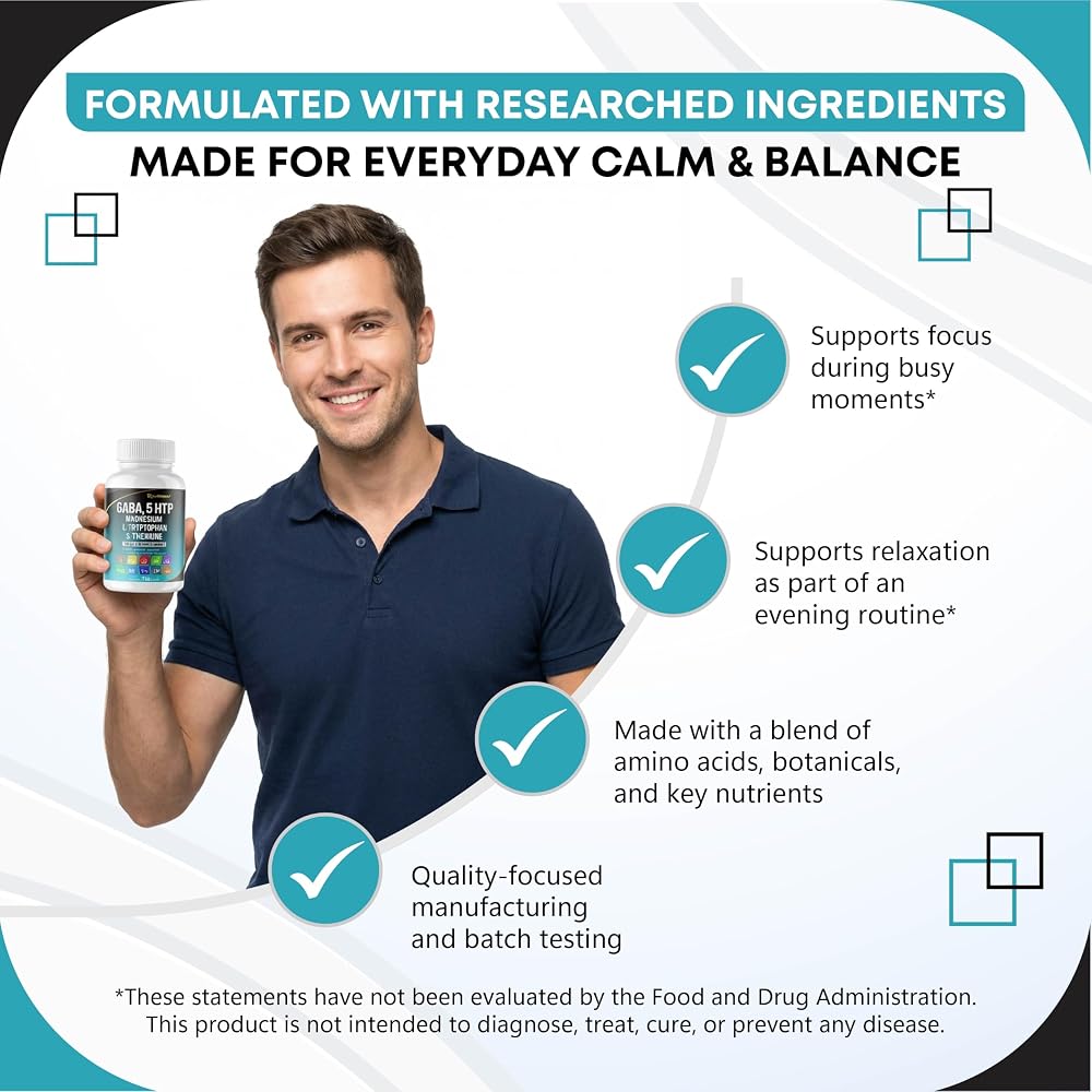 GUDOMET GABA 12-in-1 with 5-HTP & L-Theanine - 150 Capsules - image 5