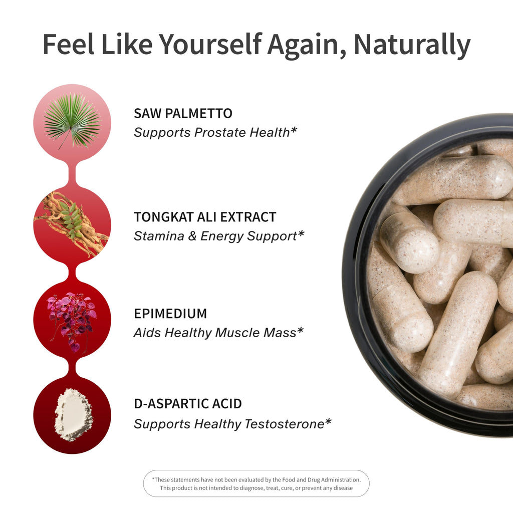 Snap Supplements Testosterone Booster for Men with Tongkat Ali