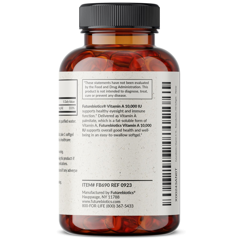 Futurebiotics Vitamin A 10,000 IU Softgels - 250 Count - image 5