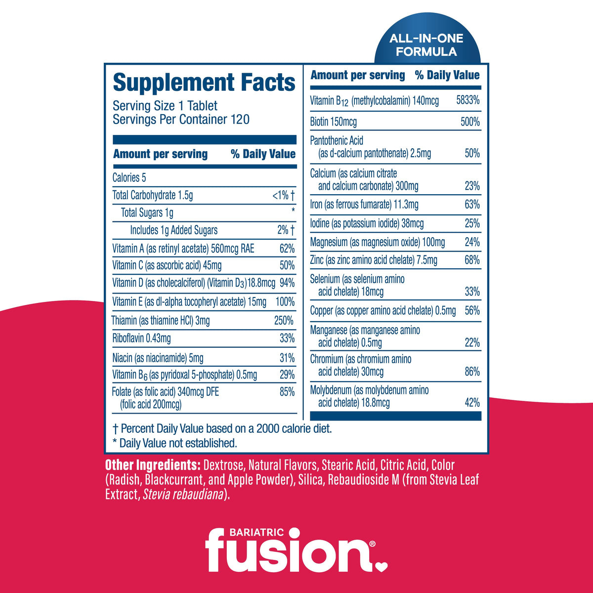 Bariatric Fusion Complete Multivitamin Strawberry - 120 Tablets - image 4