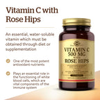 Solgar Vitamin C 500 mg with Rose Hips - 250 Tablets - image 3