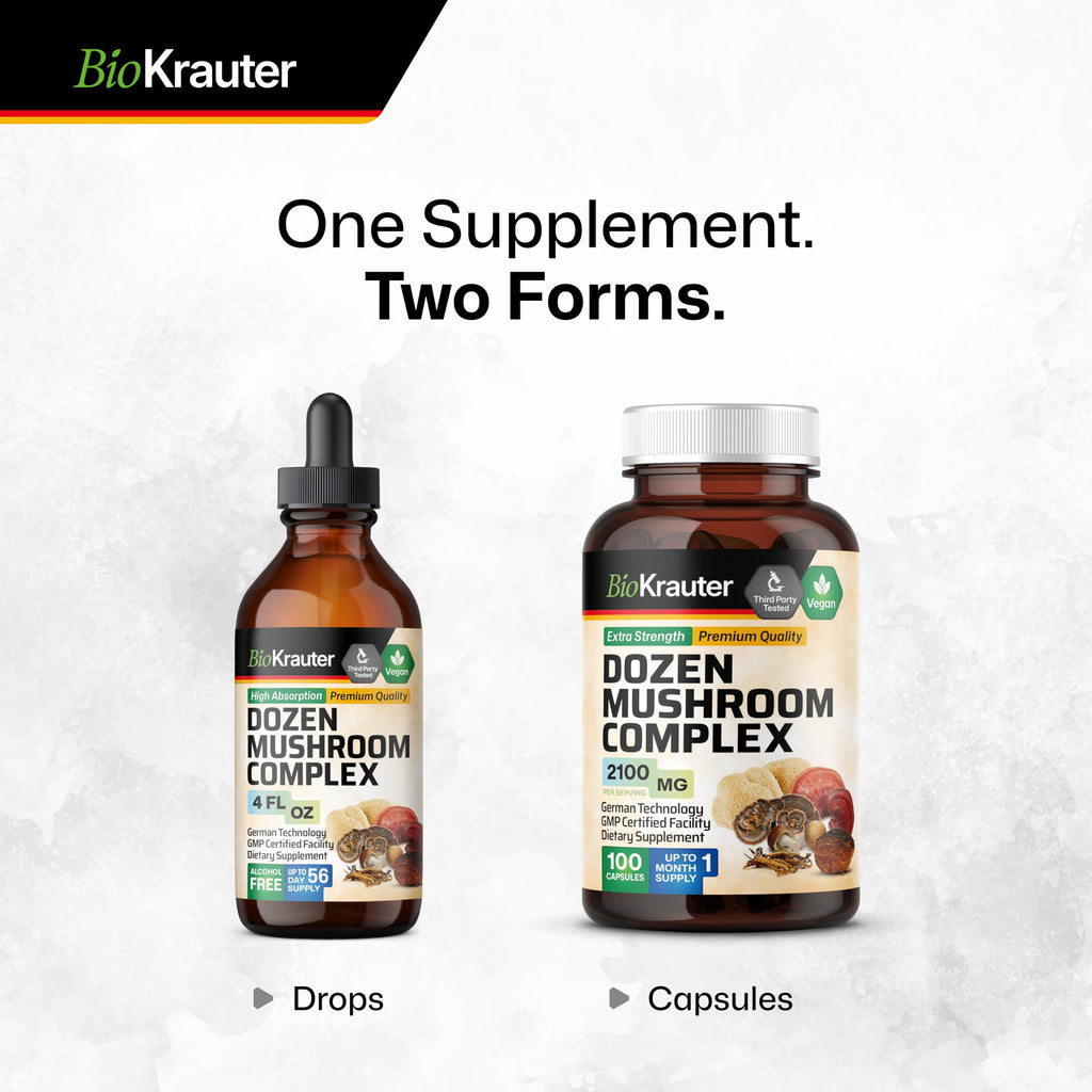 BIO KRAUTER 12-in-1 Mushroom Supplement for Immune Support - 4 Fl Oz - image 8
