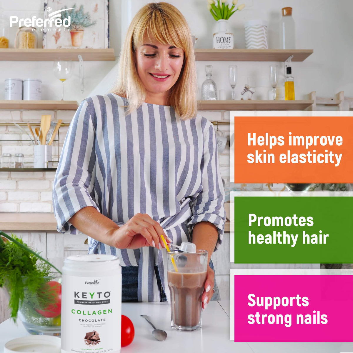 Preferred Elements KEYTO Keto Collagen Protein with MCT Oil Powder