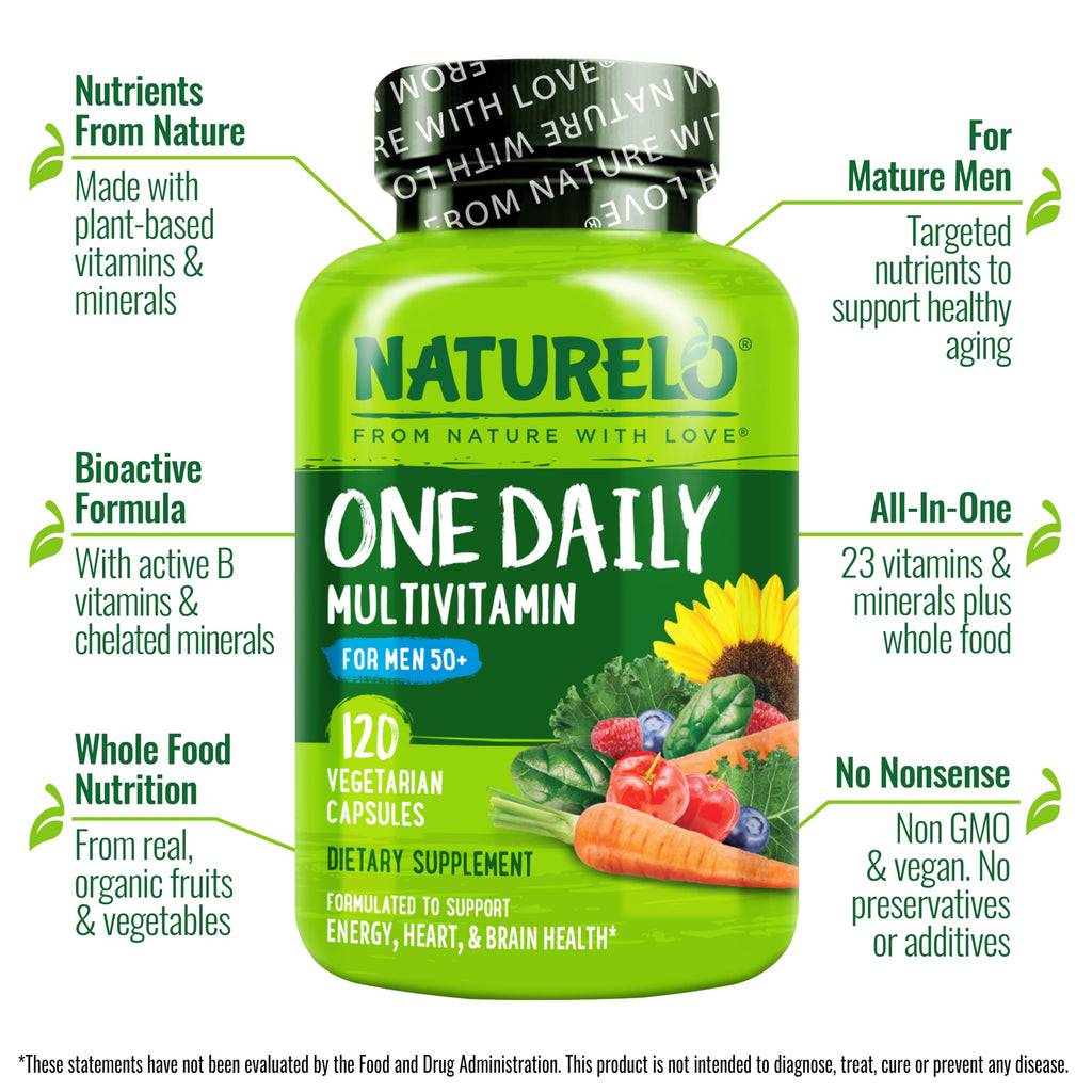 NATURELO Multivitamin for Men 50+ - 120 Vegetarian Capsules - image 2