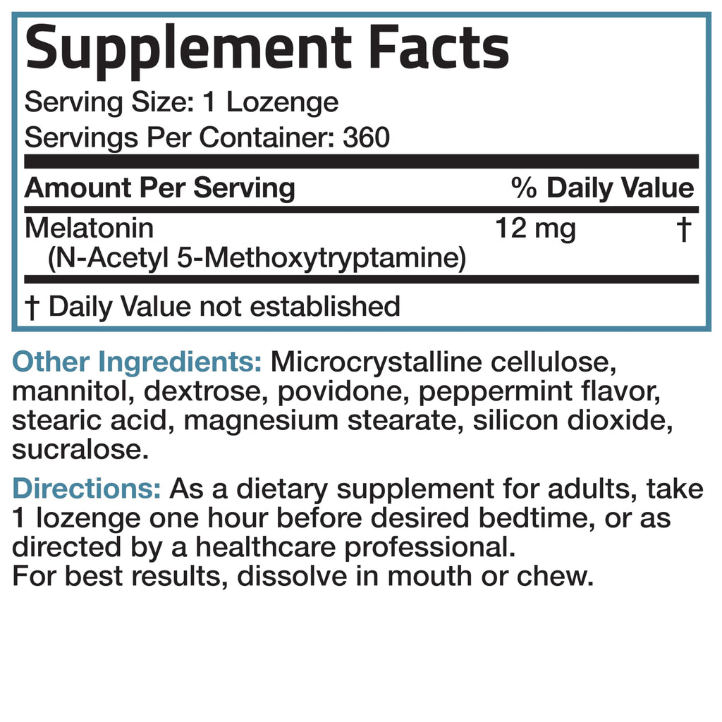Bronson Melatonin 12mg Fast Dissolve Relaxation Support