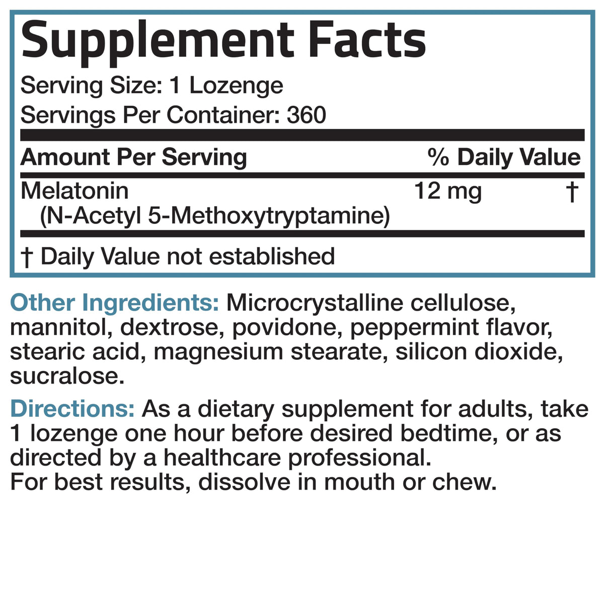 Bronson Melatonin 12mg Fast Dissolve Relaxation Support