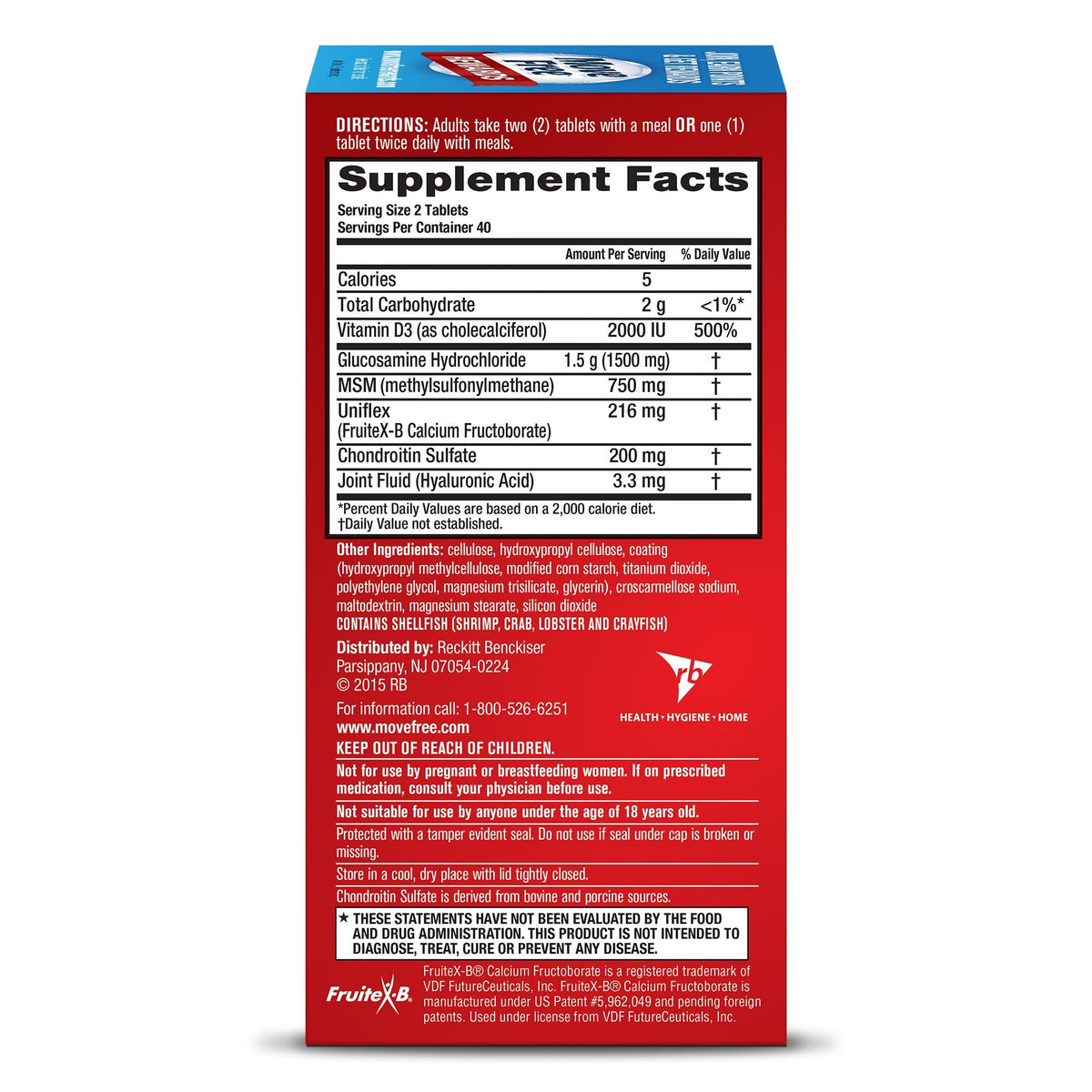 Move Free Advanced Plus MSM and Vitamin D3 Joint Supplement - 320 Tablets - image 4