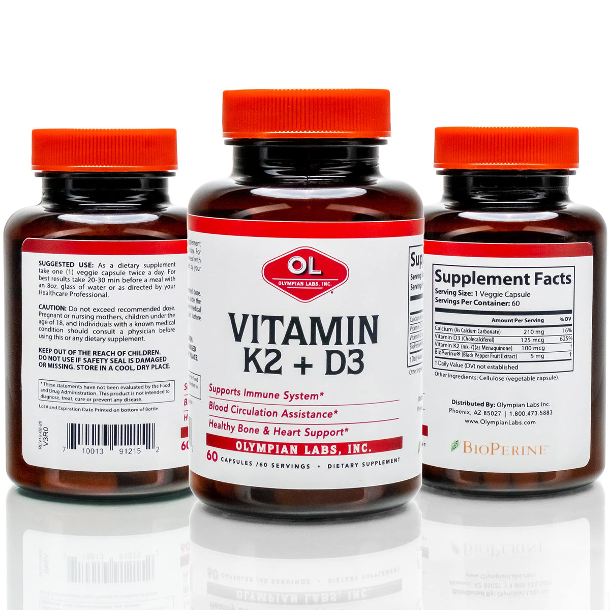 Olympian Labs Vitamin K2 + D3 Bone and Heart Support - 60 Capsules - image 2
