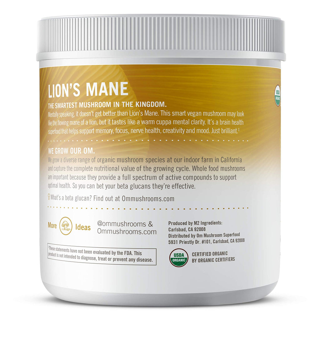 OM Mushroom Lion's Mane Powder for Focus & Memory - 200g - image 2