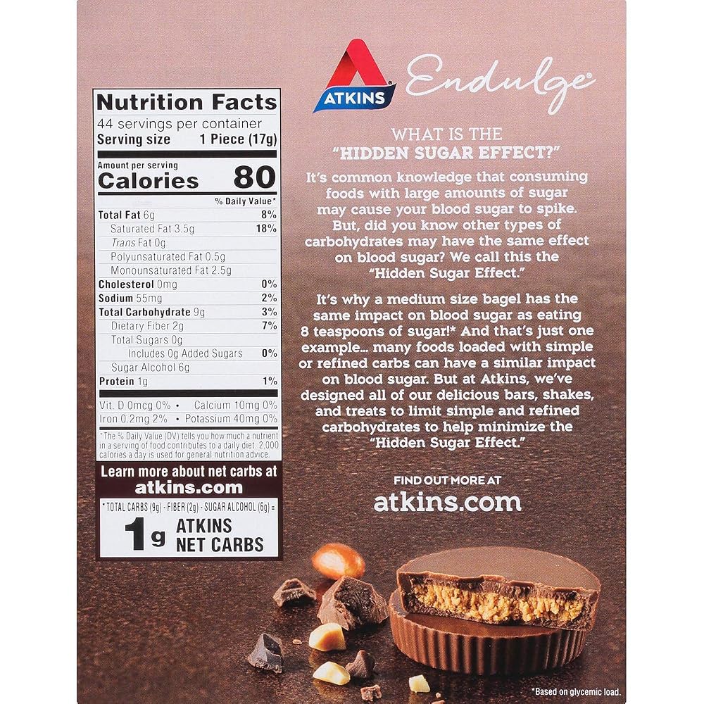 Keto Friendly Atkins Endulge Peanut Butter Cups - 44 Count - image 2
