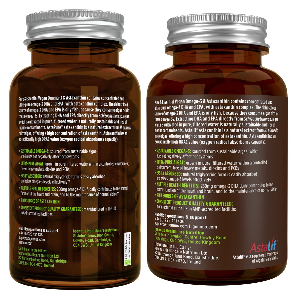 Igennus Vegan Omega 3 Algae Oil EPA DHA 600mg - 180 Softgels - image 7
