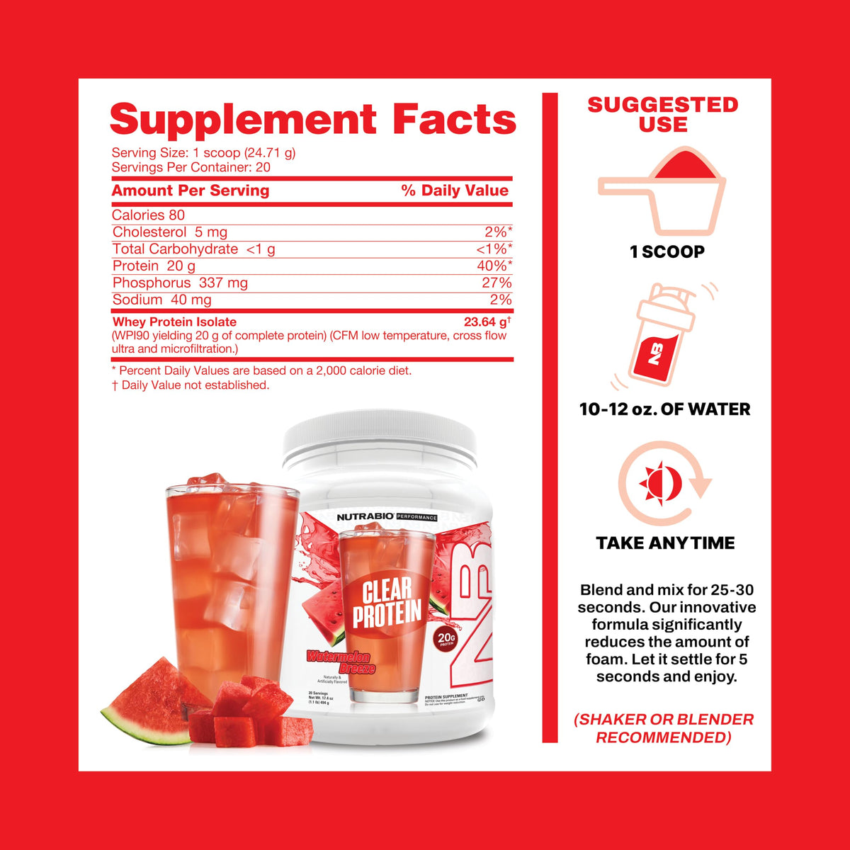 NutraBio Clear Whey Protein Isolate