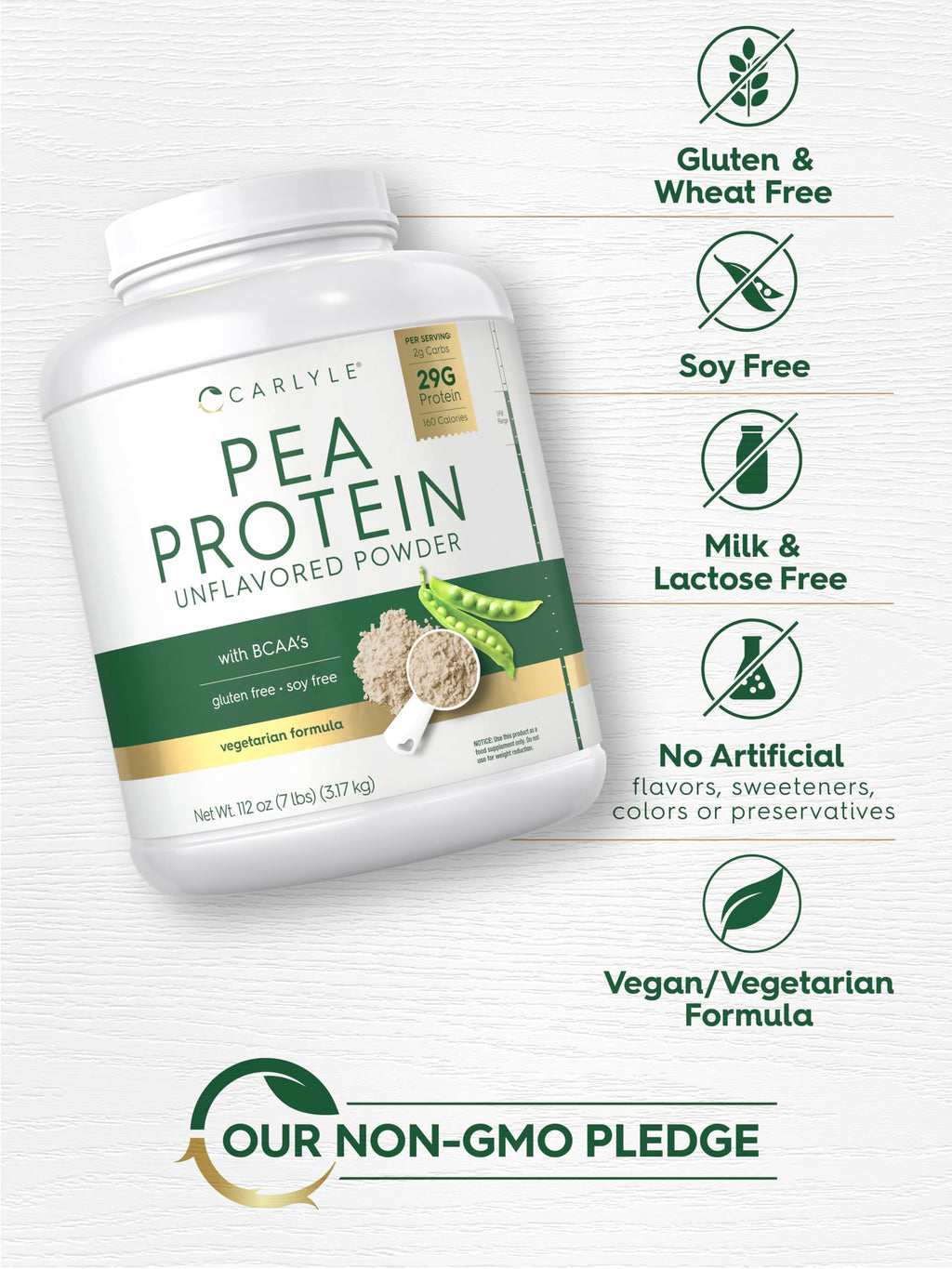 Carlyle Pea Protein Isolate Powder Unflavored - 7 lb - image 5