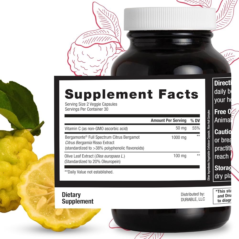Durable Heart 1,000 mg Extra-Strength Bergamonte Citrus Bergamot