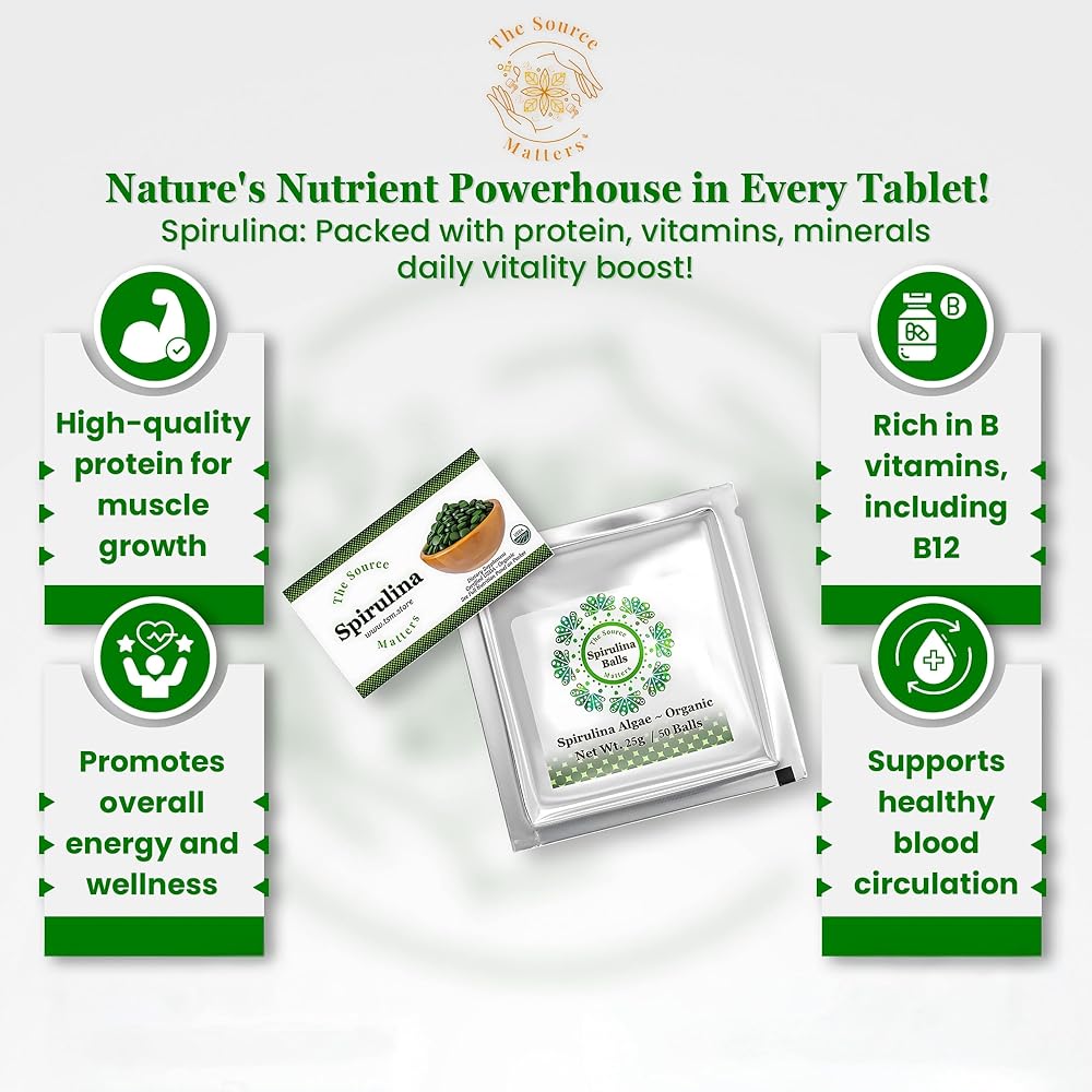 The Source Matters Organic Spirulina Tablets - 50 Tablets - image 2