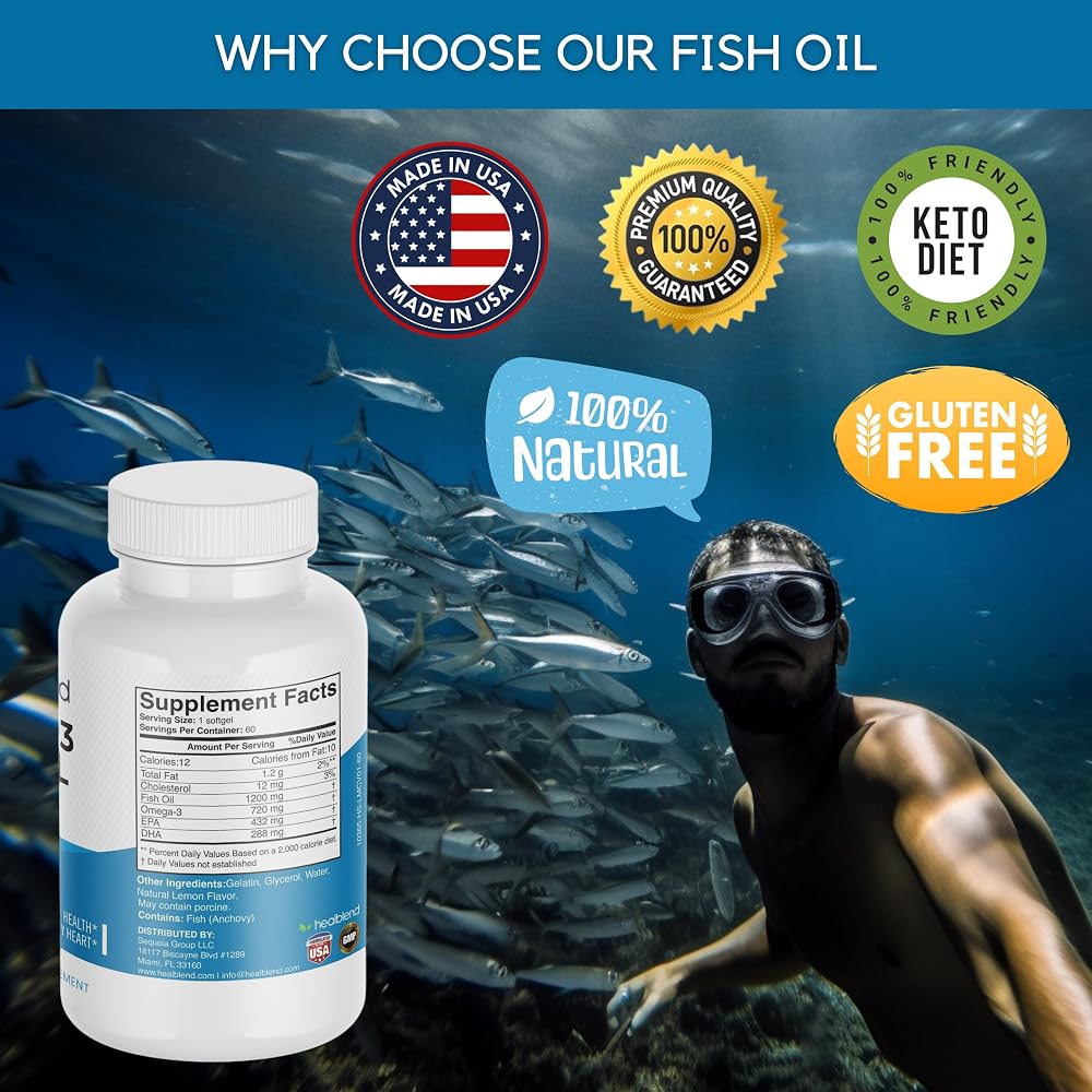 healblend Omega 3 - Pure Fish Oil 36/24-60 softgels