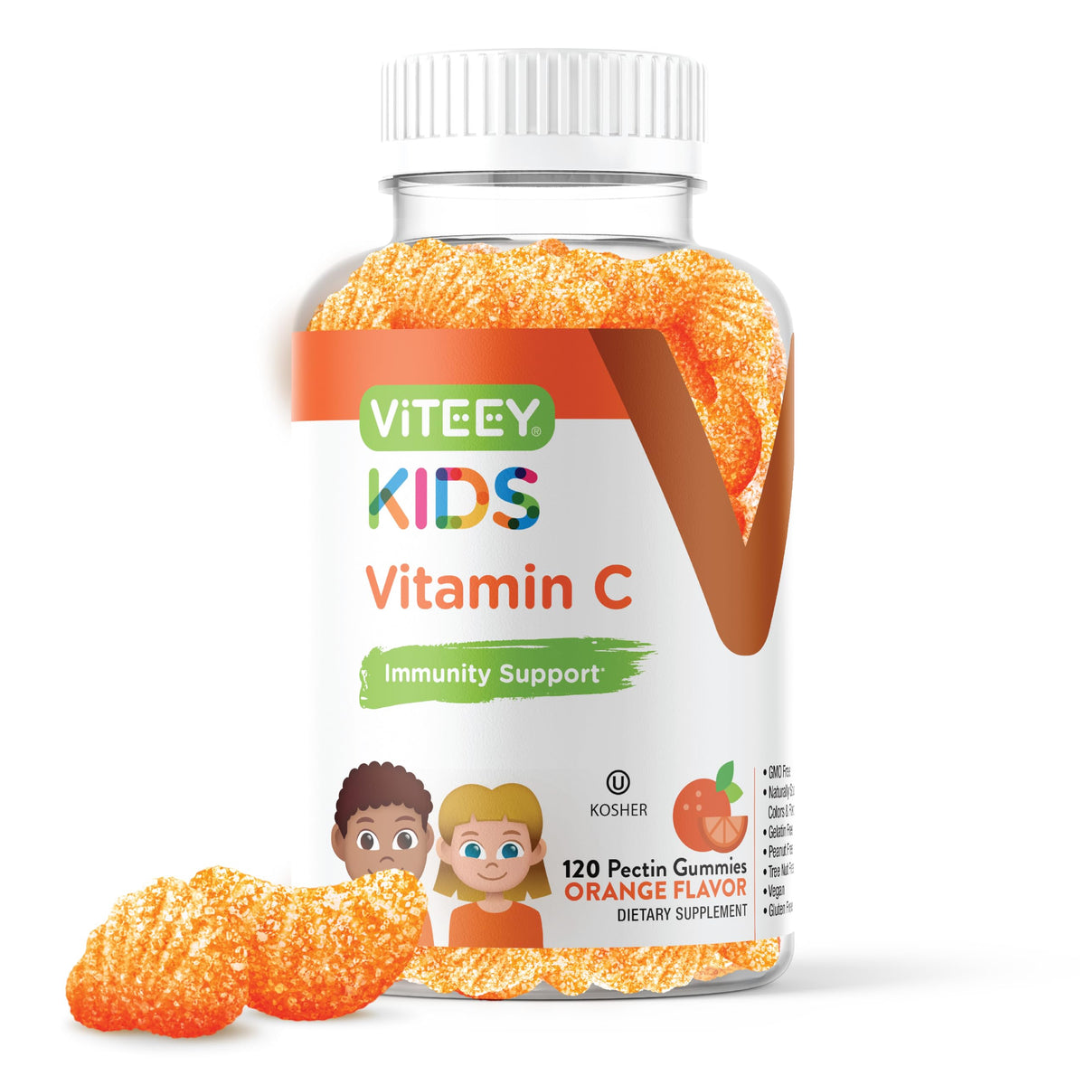 Viteey Kids Vitamin C Gummies Orange Flavored - 120 Gummies