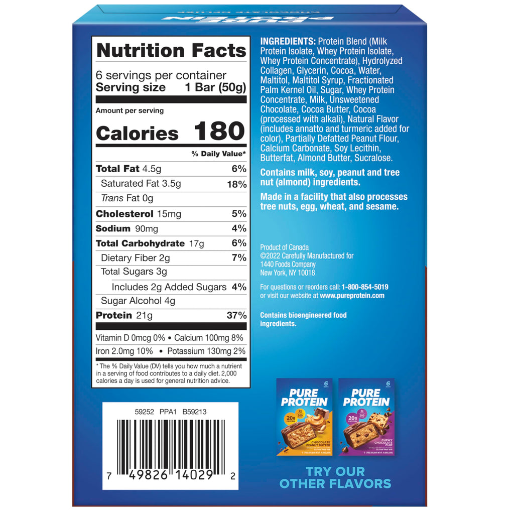 Pure Protein Bars, High Protein, Nutritious Snacks to Support Energy