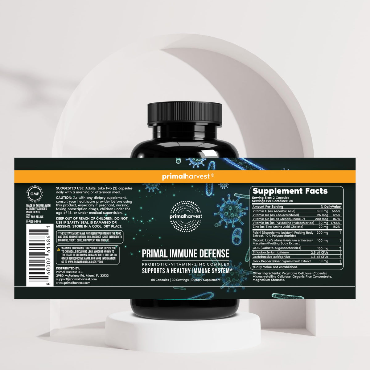 Primal Harvest Immune Defense Daily Supplement - 60 Capsules - image 5